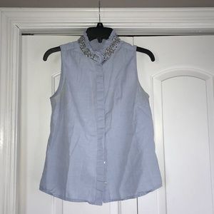 Button up sleeveless blouse